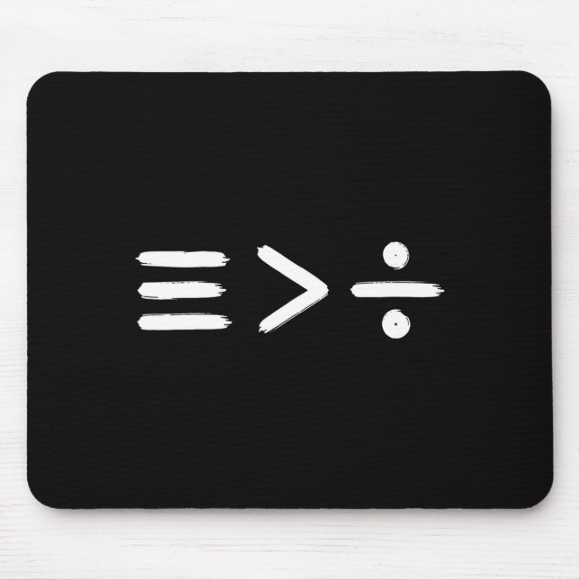 Mathematics Equality > Division Math Symbol Sta Mouse Pad (Front)