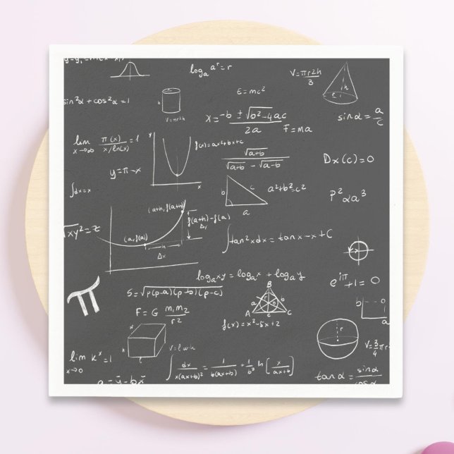 Mathematics equations, formulas and graphics party napkin (Creator Uploaded)