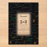 Mathematics Equations Math Formulas Birthday Acrylic Invitations<br><div class="desc">A colourful mathematics equations and formulas pattern on a black background. An ideal design for math teachers,  mathematic enthusiasts,  scientists,  math students,  mathematics tutors,  arithmetic etc. A modern math pattern for back to school students and teachers etc.</div>