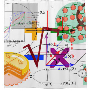 mathematics formula physics school shower curtain