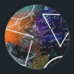 Mathematics Formula Wall Clock<br><div class="desc">Keep learning on schedule with this unique wall clock,  featuring a vibrant pattern of mathematical formulas,  colourful equations,  and geometric shapes. Perfect for classrooms,  study spaces,  and homes of STEM enthusiasts––this clock brings academic flair and creative energy to any room.</div>