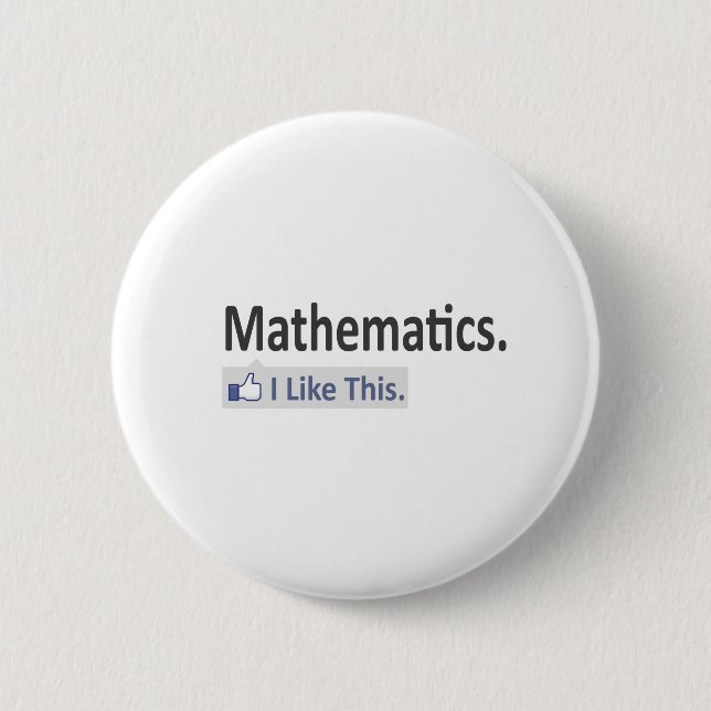Mathematics...I Like This 6 Cm Round Badge (Front)