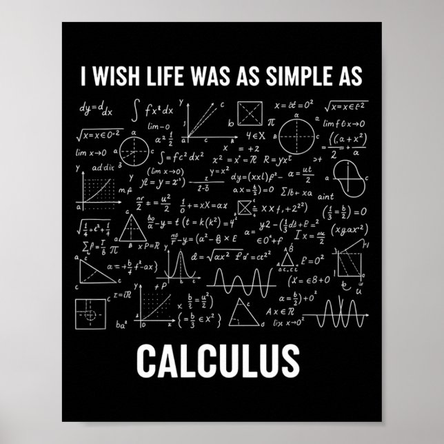 Mathematics - I Wish Life Was As Simple As Calculu Poster (Front)