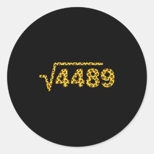 Mathematics Leopard Print Square Root 4489, Math N Classic Round Sticker