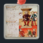 Mathematics Lesson, from a mathematical treatise Metal Ornament<br><div class="desc">Italian School's Mathematics Lesson,  from a mathematical treatise located at the Biblioteca Universitaria,  Padua,  Italy. The Mathematics Lesson,  from a mathematical treatise was created around the 16th century.</div>