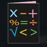 Mathematics Math Symbol Math  Card<br><div class="desc">Mathematics Math Symbol Math Card original design by Nisha Prabhu. Unleash your inner math whiz with our vibrant Math Symbols Card! This eye-catching design showcases a colourful array of mathematical symbols, making it the perfect gift for teachers, students, or anyone who loves numbers. This card is ideal for special occasions...</div>