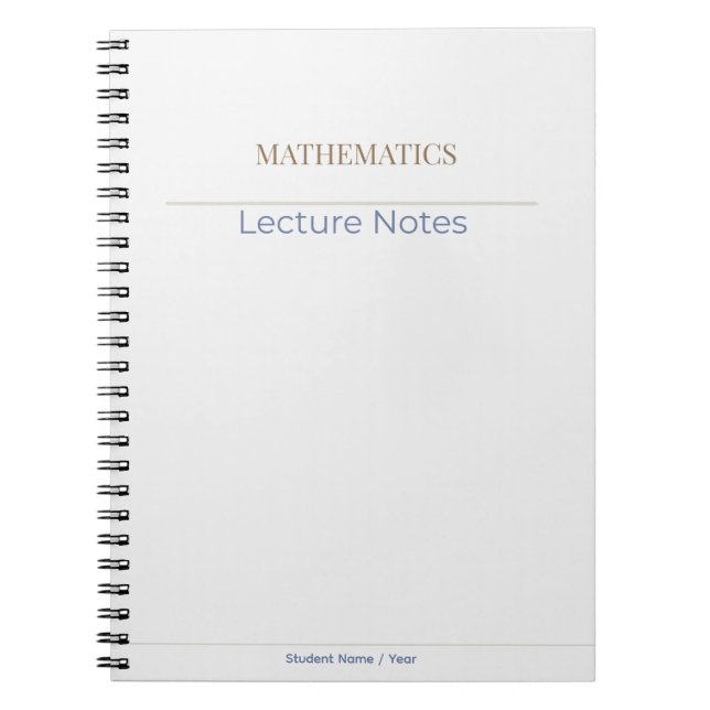 Mathematics Notebook – Minimal Academic Edition (Front)