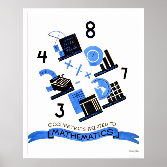 Mathematics Occupations 1936 WPA Poster (Front)