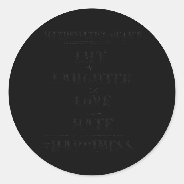 Mathematics Of Life Complex Equation Formula Math  Classic Round Sticker (Front)