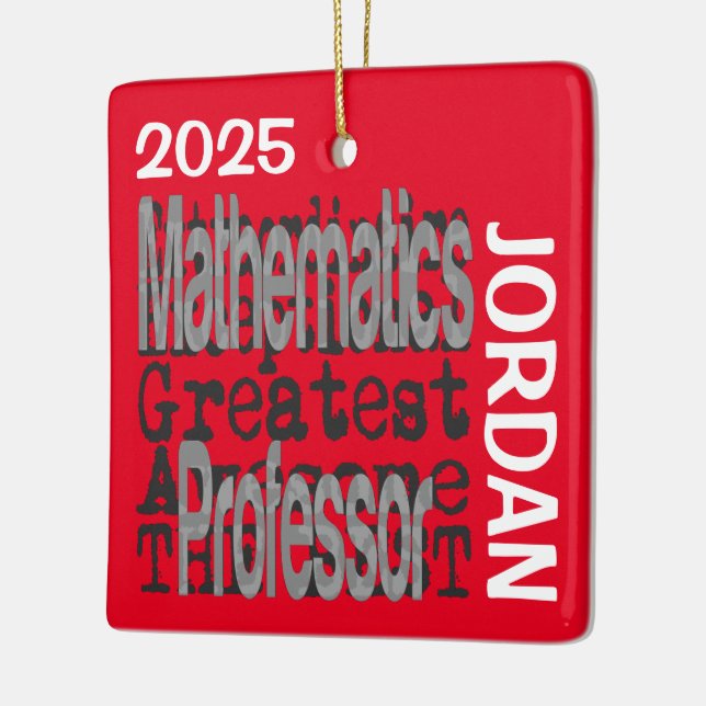 Mathematics Professor Extraordinaire CUSTOM Ceramic Ornament (Left)