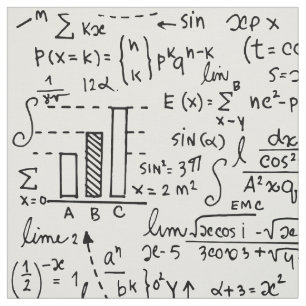 mathematics scribbles fabric