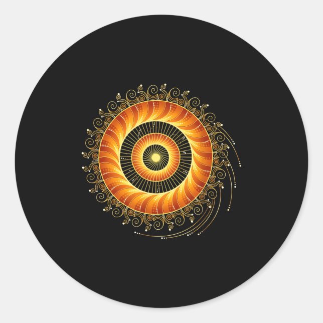 Mathematics Spiral Sacred Geometry Fibonacci Manda Classic Round Sticker (Front)