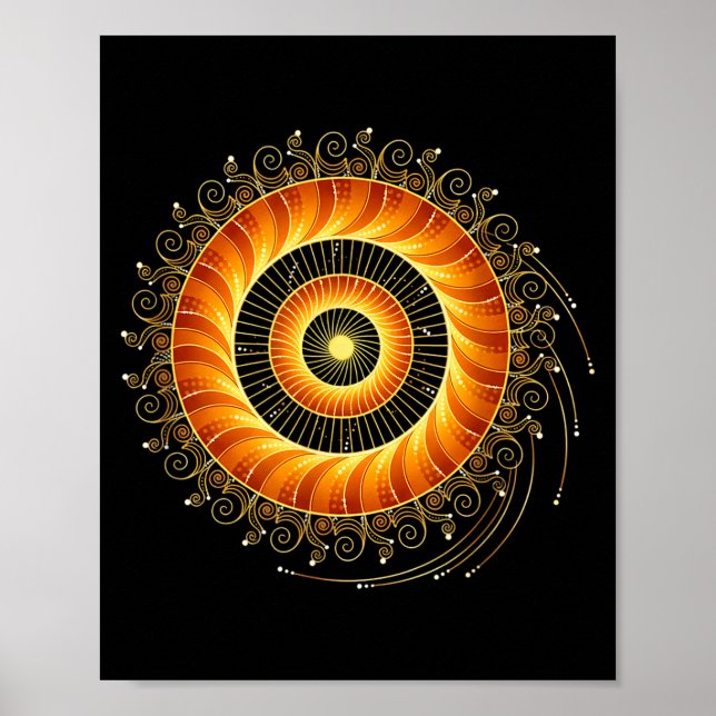 Mathematics Spiral Sacred Geometry Fibonacci Manda Poster (Front)