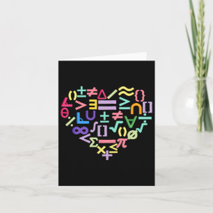 Mathematics Symbols Heart Fun Valentines Day Math  Card