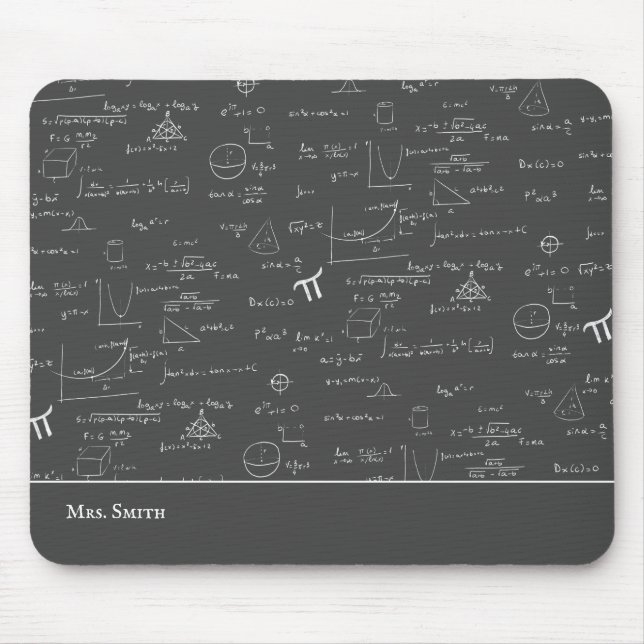 Mathematics Teacher Formulas Algebra Office Mouse Pad (Front)