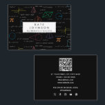 Mathematics Teacher Tutor Equations Math Formulas  Business Card<br><div class="desc">A colourful mathematics equations and formulas pattern on a black background. An ideal design for math teachers, mathematic enthusiasts, scientists and mathematics tutors. A simple and professional way to introduce your business. Social media icons included in the design of this business card for you to use. Personalise your details to...</div>