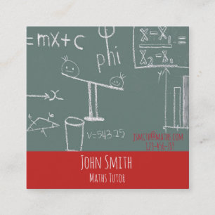 Mathematics tutor or teacher stylish advanced math square business card