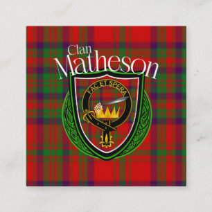 Matheson Scottish Clan Tartan & Crest Throw Pillow Enclosure Card