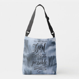 Mathew 19:23 Bible Scripture Quote Crossbody Bag