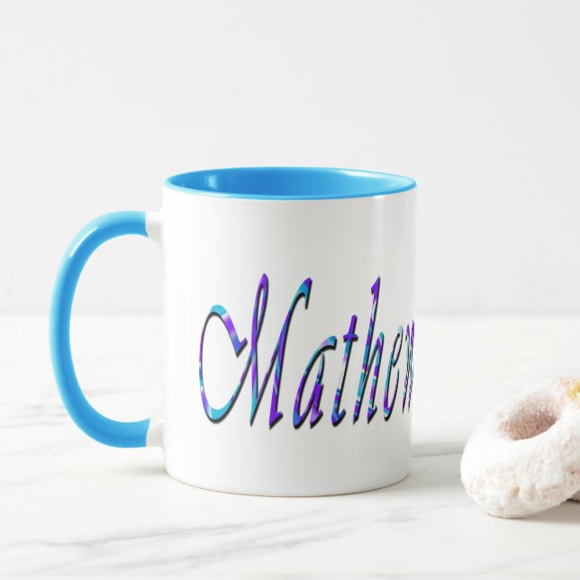 Mathew Name Logo, Mug (With Donut)