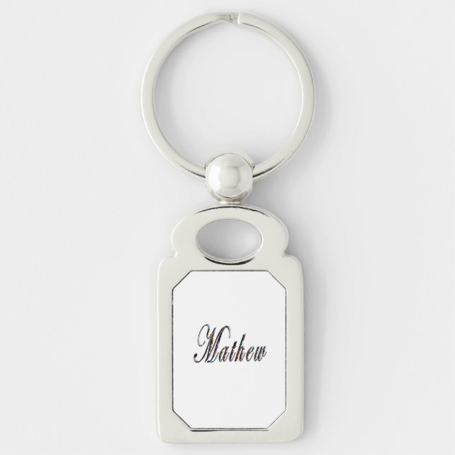 Mathew Name Made With Sweets, Key Ring (Front)