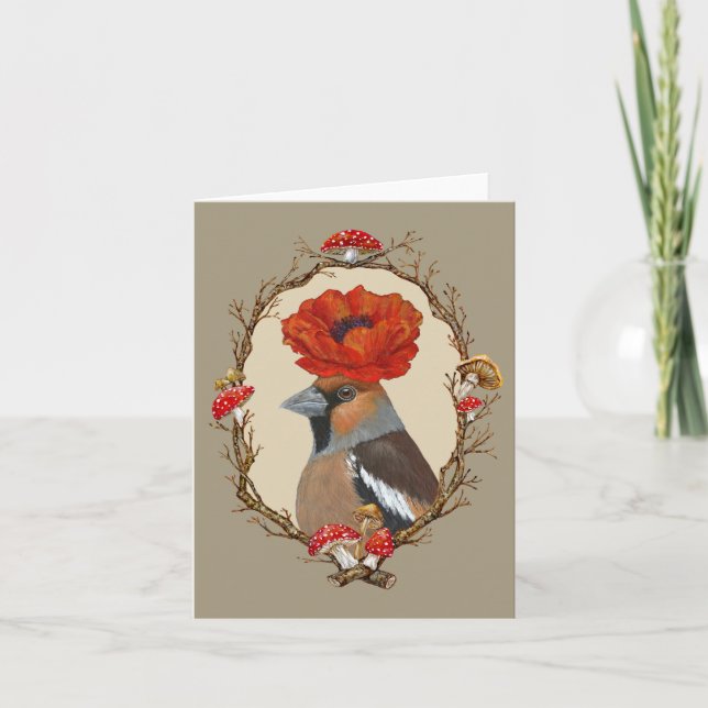 Mathew the hawfinch card (Front)