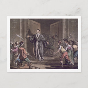 Mathieu Mole (1584-1656) harangued by the people, Postcard