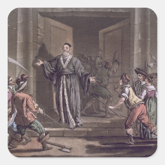 Mathieu Mole (1584-1656) harangued by the people, Square Sticker (Front)