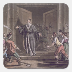 Mathieu Mole (1584-1656) harangued by the people, Square Sticker