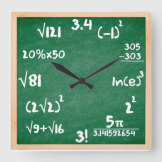 Maths Clock with Wooden border