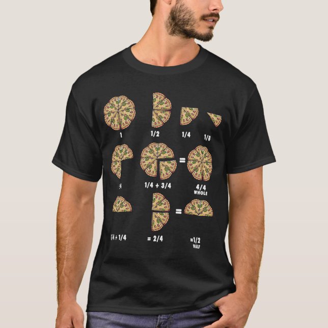 Maths Day Costume Idea For Kids & Pizza Slice Frac T-Shirt (Front)