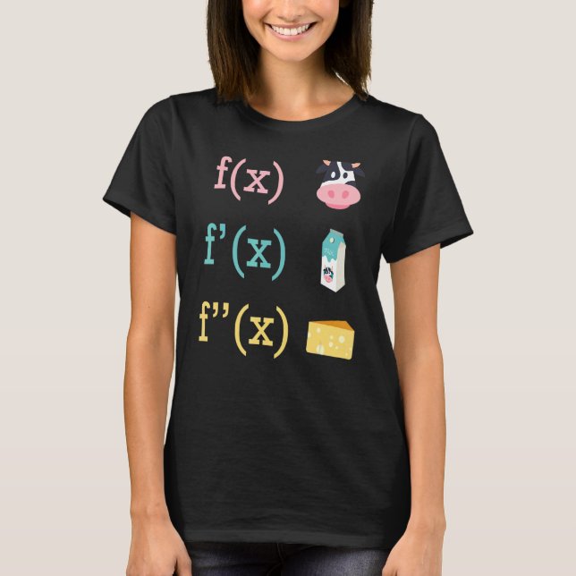 Maths Fun Cow Milk Cheese Derivation Infinity Calc T-Shirt (Front)