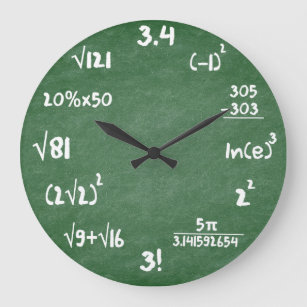 Maths Green Slate Mathematics Wall Clock