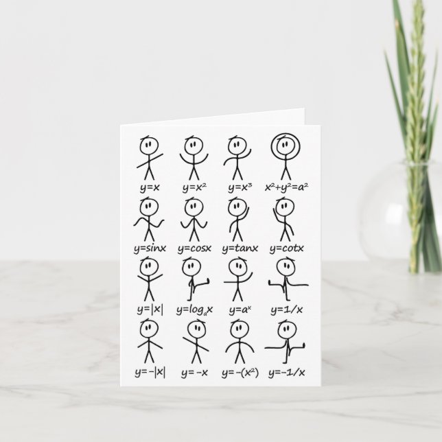 Maths I Stick Figures I Functions Equations I Math Card (Front)