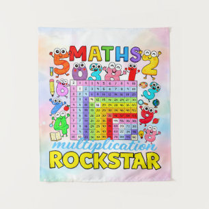 Maths Multiplication Rockstar Number Day Design Tapestry