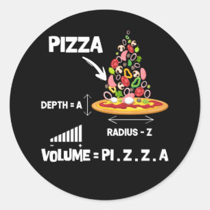 Maths Nerd Pizza Lovers Volume Formula Geek Math T Classic Round Sticker