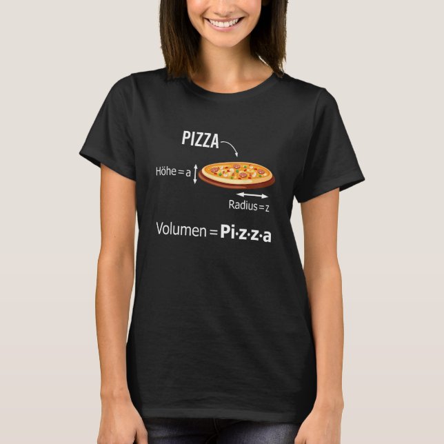 Maths Nerd Pizza  Volume Geek Maths Teacher T-Shirt (Front)