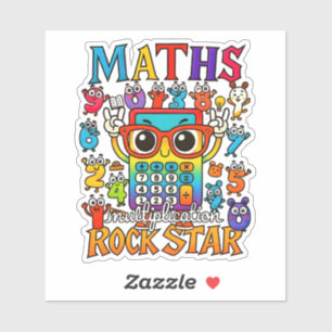 Maths Rock Star Cute Math Sticker for Kids