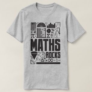 Maths Rocks Mathematics Geek Nerd Slogan T-Shirt