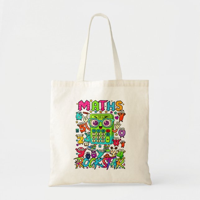 Maths Rockstar Calculator Design Tote Bag (Front)
