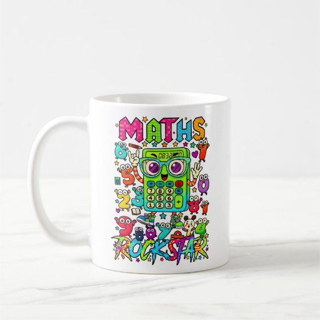 Maths Rockstar Cute Calculator Mug for Kids (Left)