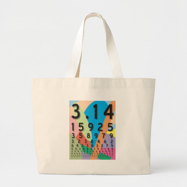 Maths: the colourful mathematical constant of Pi Large Tote Bag (Front)