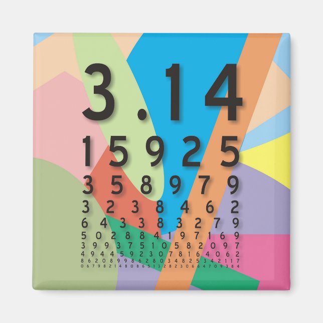 Maths: the colourful mathematical constant of Pi Magnet (Front)
