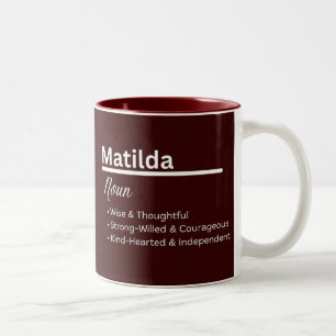 Matilda – Girl Name Definition Personalized Mug
