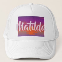 Matilda Name Hat Sunset Ombre Summer Custom Cap