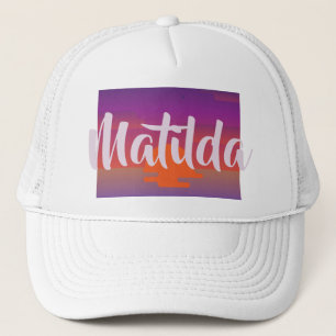 Matilda Name Hat Sunset Ombre Summer Custom Cap