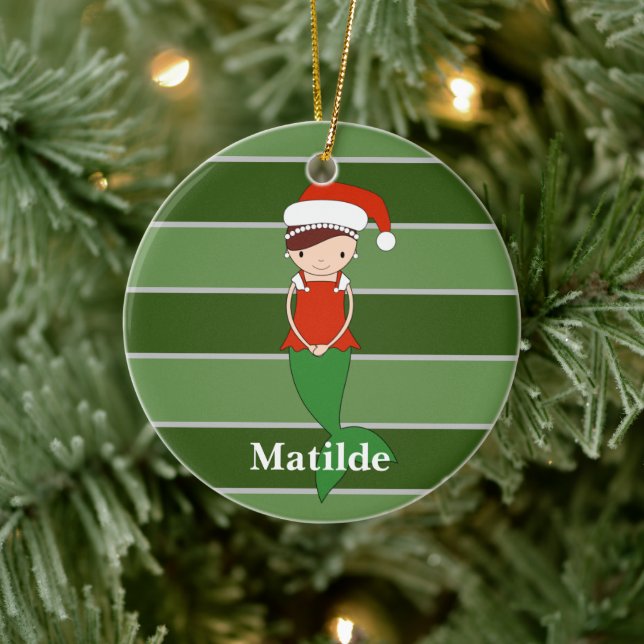 Matilde Mermaid Christmas Special Ceramic Ornament (Tree)