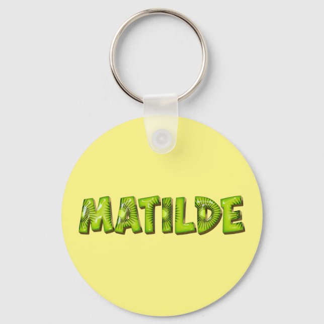 Matilde Name Kiwi Design Key Fans Ring (Front)