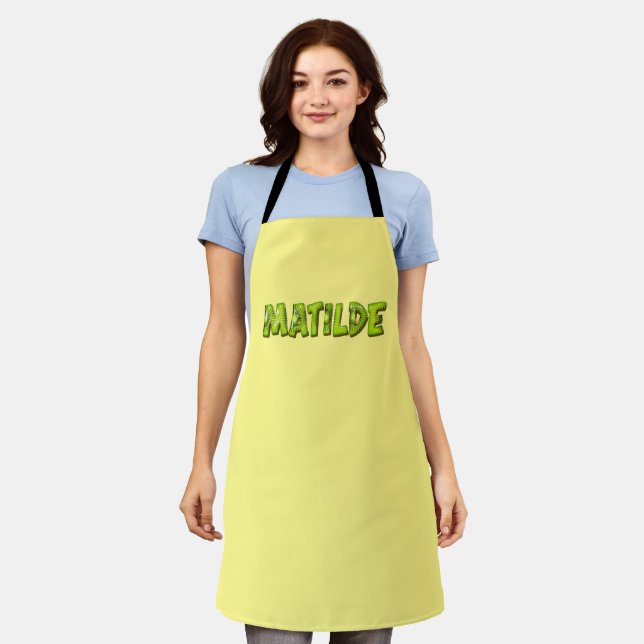Matilde Name Kiwi Design Kitchen Apron Apron (Worn)