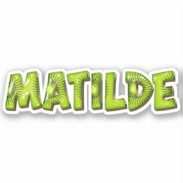 Matilde Name Kiwi Design Sticker (Front)